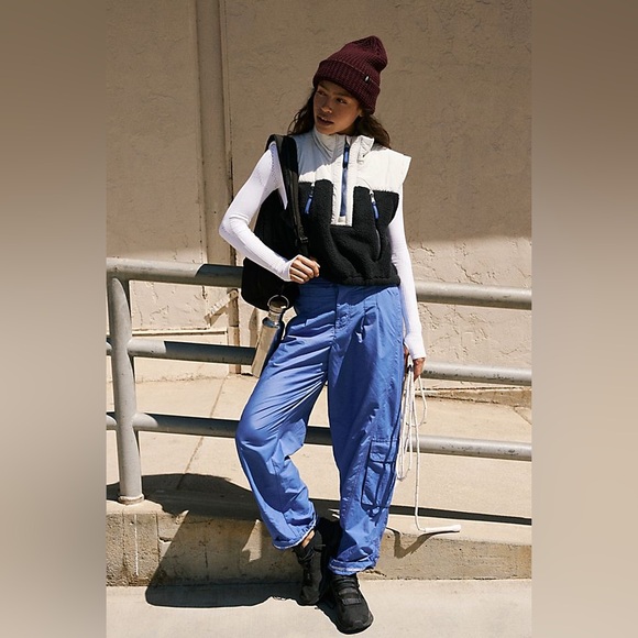 FP Movement Free People Journey Ahead Shearling Vest in Ivory Combo - Picture 6 of 9